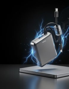 20000mAh Fast Charging Power Bank with Built-in USB-C & iPhone Cables