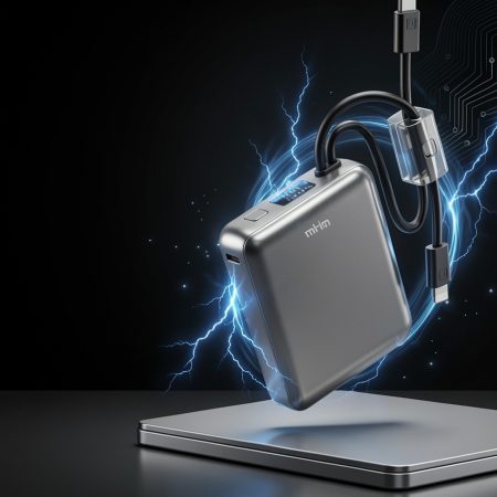 20000mAh Fast Charging Power Bank with Built-in USB-C & iPhone Cables